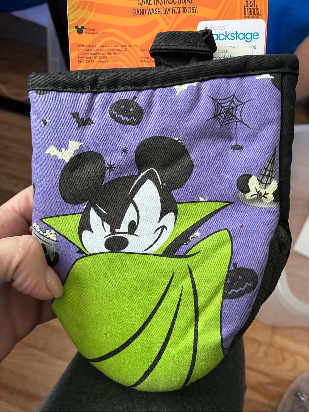 Disney Halloween Mickey Mouse Bib in Purple and Green
